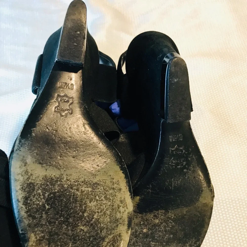 Tory Burch suede Black Wedge Sandals